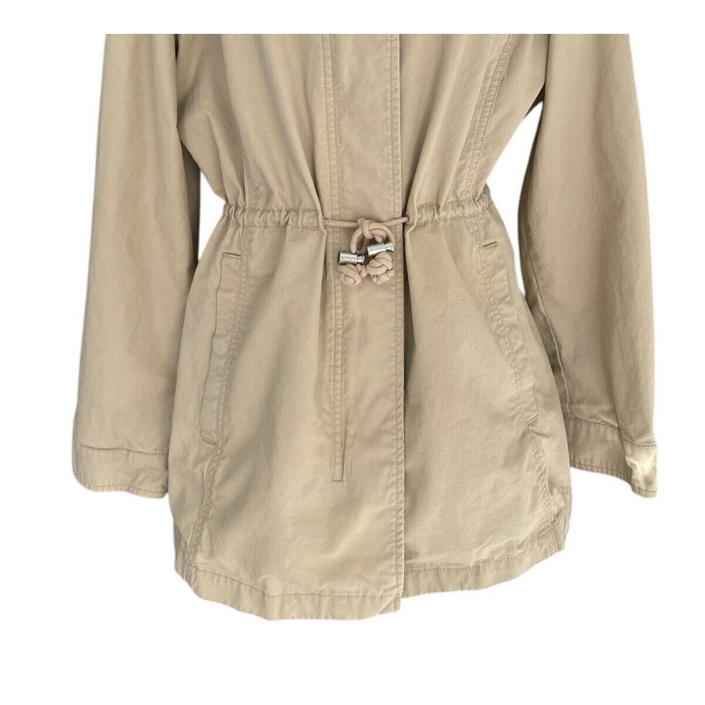 Tommy Hilfiger Women's Hooded Cinched Twill‎ Jacket, 100% Cotton, Tan, Size L - Picture 7 of 16